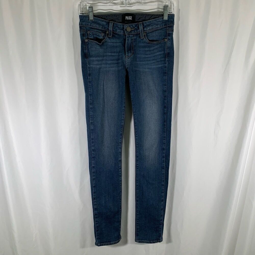 PAIGE Jeans Women's 25 Medium Wash Blue Denim Skyline Skinny Low Rise Cotton Bl